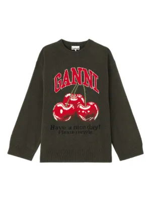 GANNI oversized graphic sweater
