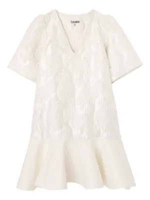 GANNI satin cloque mini dress