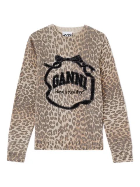 GANNI graphic wool sweater