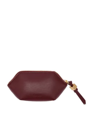 GANNI Bou coin purse in burgundy