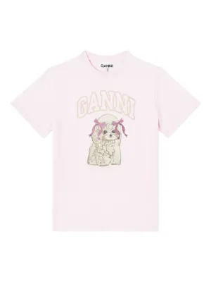 GANNI pink poodle T-shirt