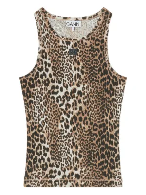 GANNI leopard-print tank top