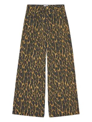 GANNI baggy jeans in leopard print