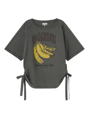 GANNI grey banana T-shirt