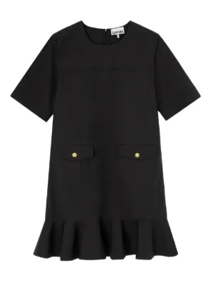 GANNI stretch cotton mini dress