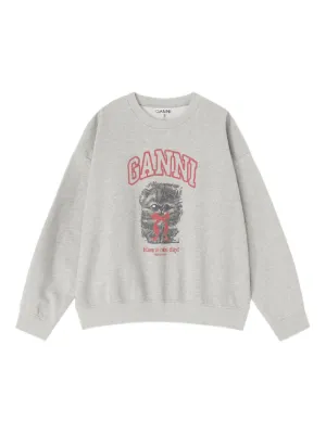 GANNI grey Kitty sweatshirt