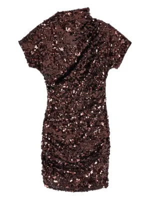 GANNI brown sequins mini dress