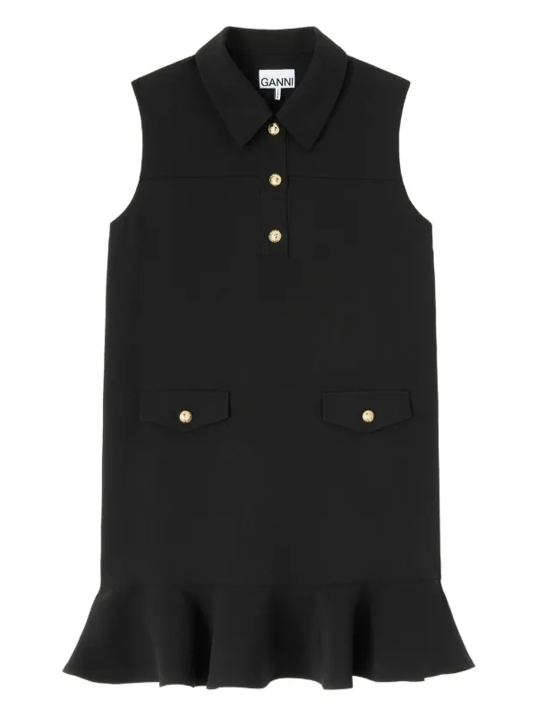 GANNI twill suiting mini dress