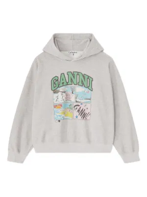 GANNI graphic-print hoodie