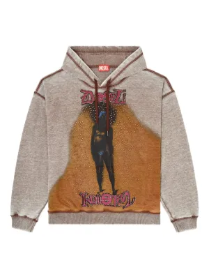 Diesel hoodie with print and studs