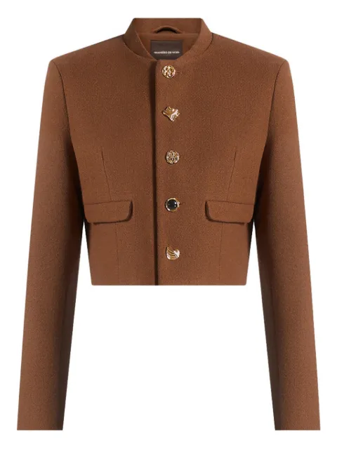 Manière De Voir Evana structured wool jacket with mixed buttons