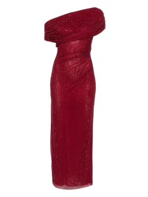 Self-Portrait drape detail midi dress