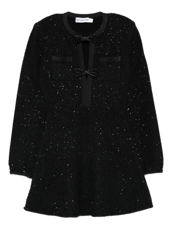 Self-Portrait sequin bow mini dress