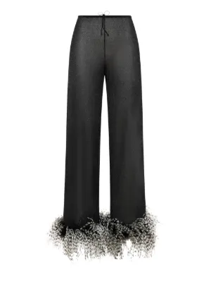 Os&eacute;ree Lumi&egrave;re Plumage straight-leg trousers