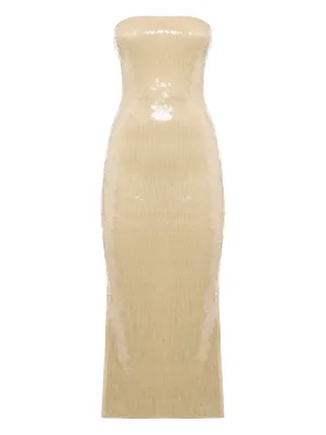 Os&eacute;ree Marylin sequinned strapless midi dress
