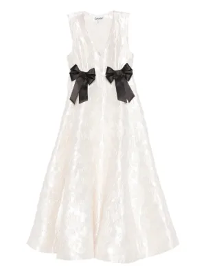 GANNI satin cloque long dress