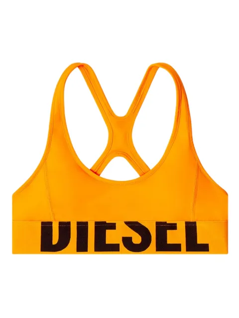 Diesel microfibre sports bra with cut-off logo