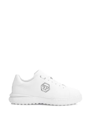 Philipp Plein logo-plaque leather sneakers 