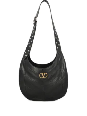 Valentino Garavani nappa leather shoulder bag with chevron pattern
