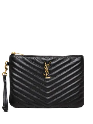 Saint Laurent Cassandre matelassé A5 pouch in leather