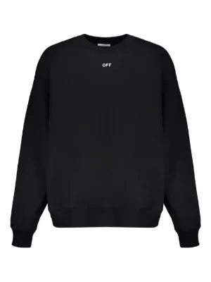 Off-White long-sleeved ribbed sweatshirt