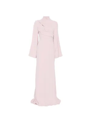 Solace London Swinton draped long-sleeves maxi dress