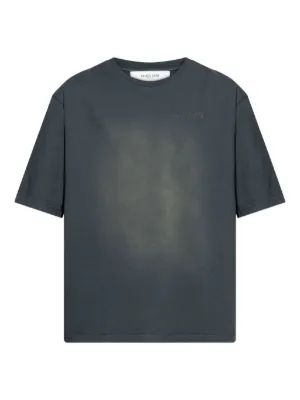 Golden Goose T-shirt in black cotton jersey with embroidered red logo
