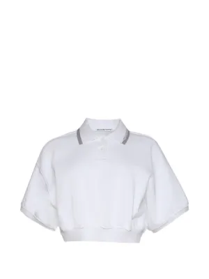 Alexander Wang cropped cinched cotton polo shirt