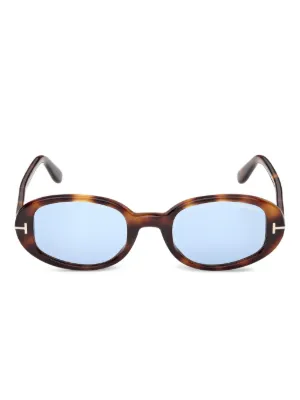 TOM FORD Eyewear Iggy tortoiseshell-effect oval-frame sunglasses