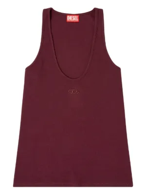 Diesel burgundy tank top with Oval D detail