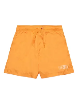 MM6 Maison Margiela Kids drawstring logo-print swim shorts