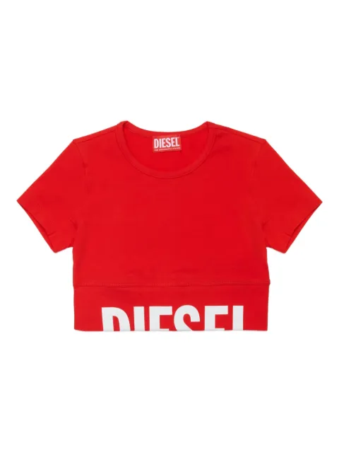 Diesel Kids logo-hem crew-neck T-shirt