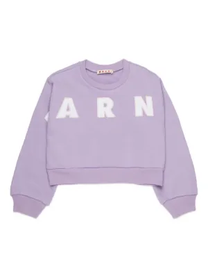 Marni Kids embroidered-logo crew-neck sweatshirt