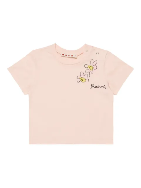 Marni Kids floral appliqu&eacute; T-shirt