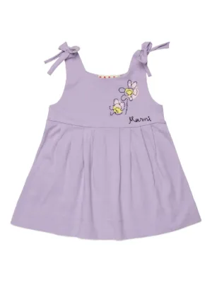 Marni Kids tie-shoulder floral-detail dress