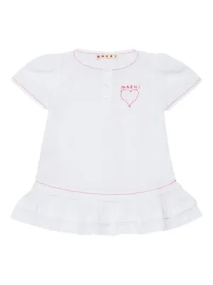 Marni Kids ruffled embroidered dress