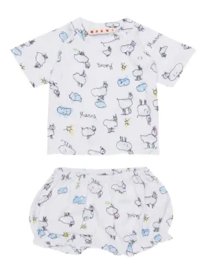 Marni Kids printed shorts set