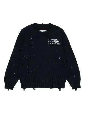 MM6 Maison Margiela Kids distressed graphic sweater
