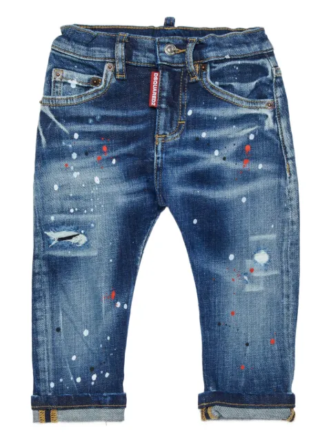 DSQUARED2 KIDS paint -platter ripped jeans