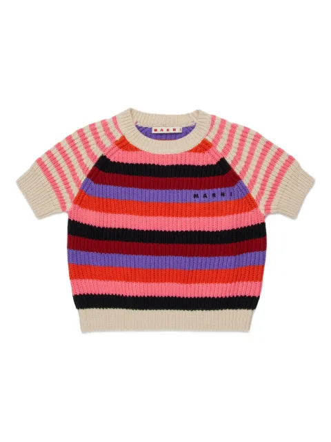Marni Kids striped-pattern knitted T-shirt 