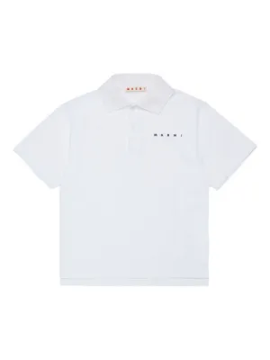 Marni Kids logo-embroidered polo shirt