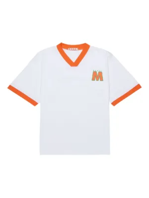 Marni Kids V-neck logo T-shirt