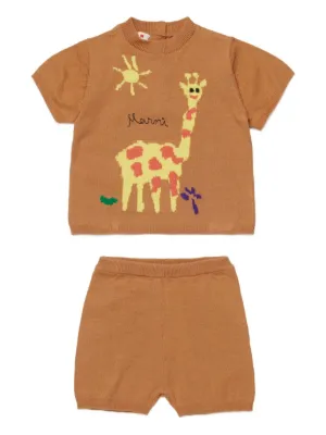 Marni Kids giraffe-motif short set