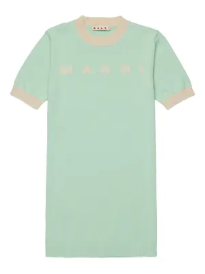 Marni Kids short-sleeve ribbed-trim dress