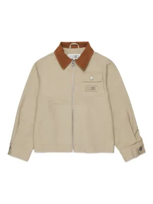 MM6 Maison Margiela Kids corduroy-collar bomber jacket