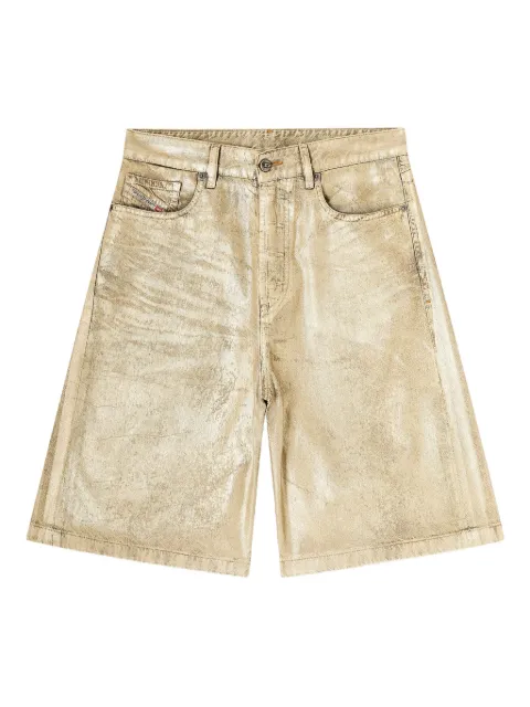 Diesel shorts in distressed metallic denim