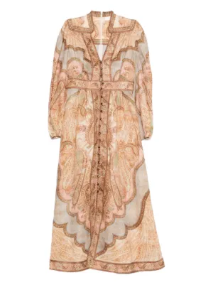 ZIMMERMANN Wanderlust plunge midi dress