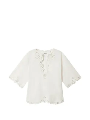 MARANT &Eacute;TOILE Shana tunic style openwork cotton top