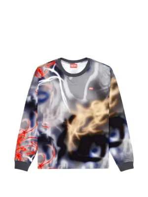 Diesel long-sleeve graffiti-print T-shirt