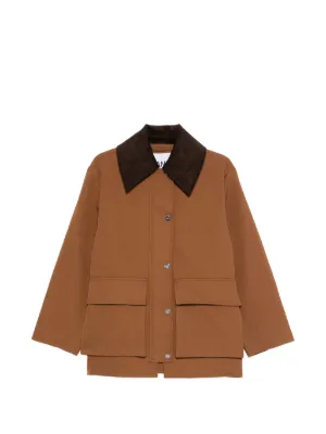 GANNI corduroy-collar pocket jacket